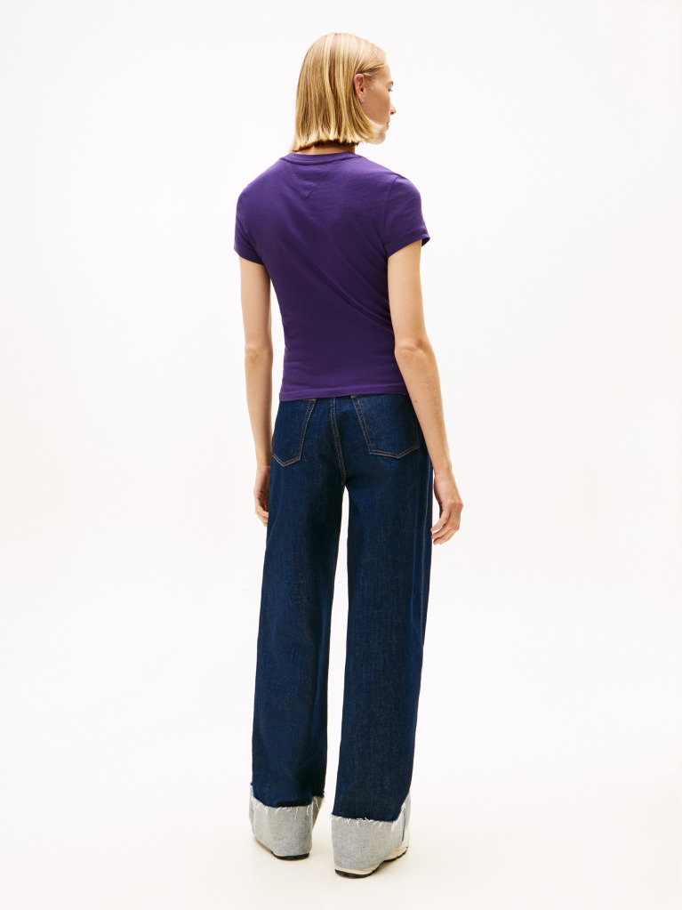 Purple Slim Bling Linear Tee  Women