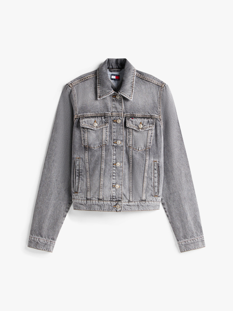 Denim Colour-Blocked Back Logo Denim Trucker Jacket  Women