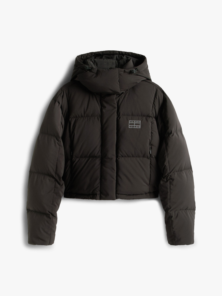 Μαύρο Cropped Φουσκωτό Τζάκετ Alaska  Γυναίκες