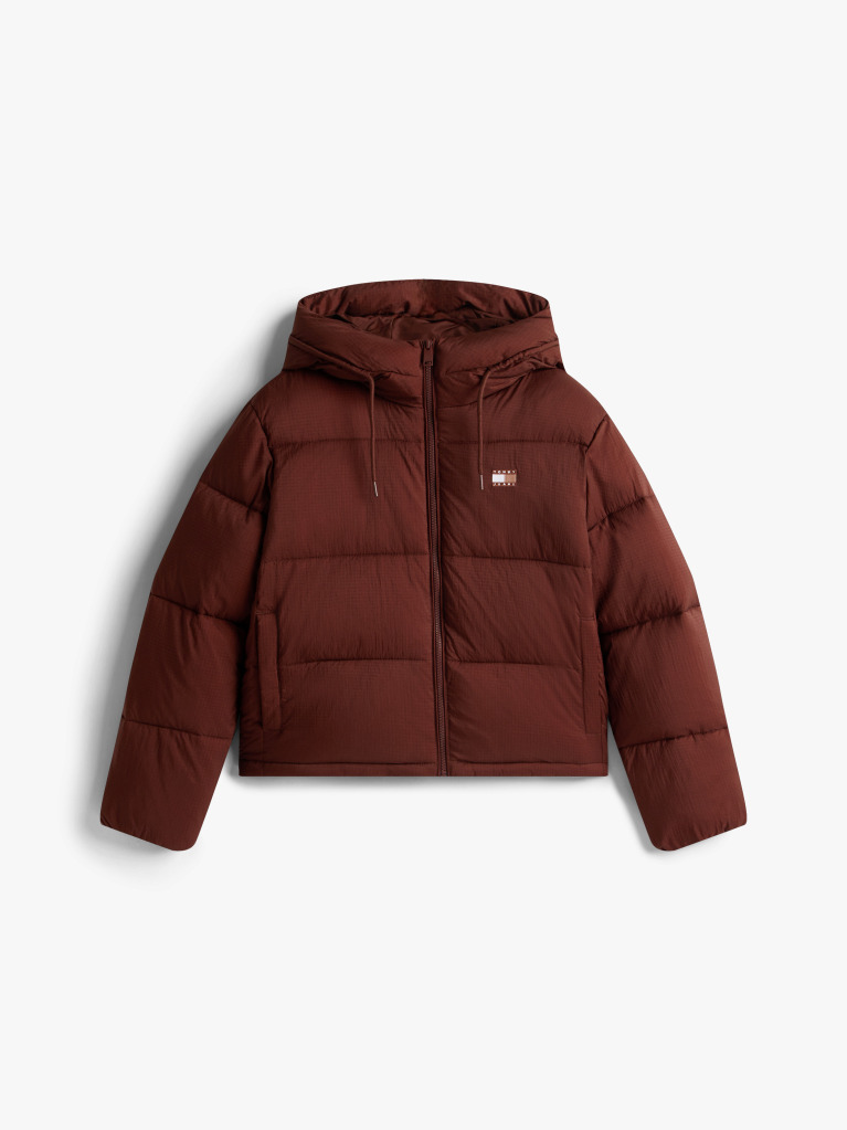 Brown Water Repellent Ripstop Hooded Puffer Jacket  Women