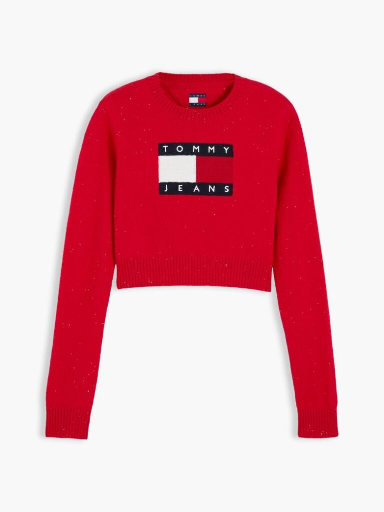Κόκκινο Πουλόβερ Σε Slim Γραμμή Με Σημαία Tommy  Γυναίκες