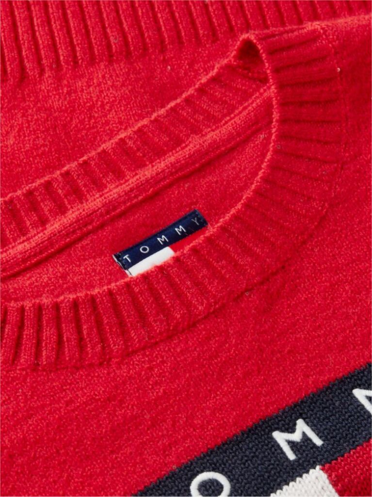 Κόκκινο Πουλόβερ Σε Slim Γραμμή Με Σημαία Tommy  Γυναίκες