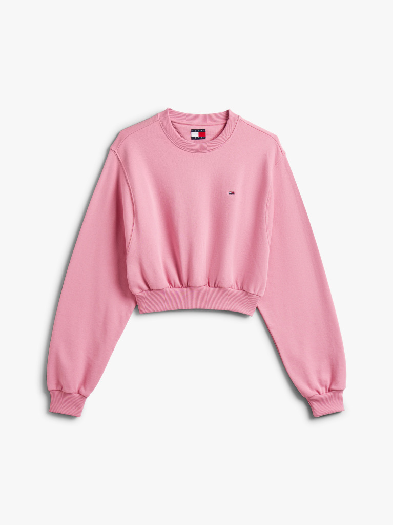 Pink Crop Flag Sweatshirt  Women