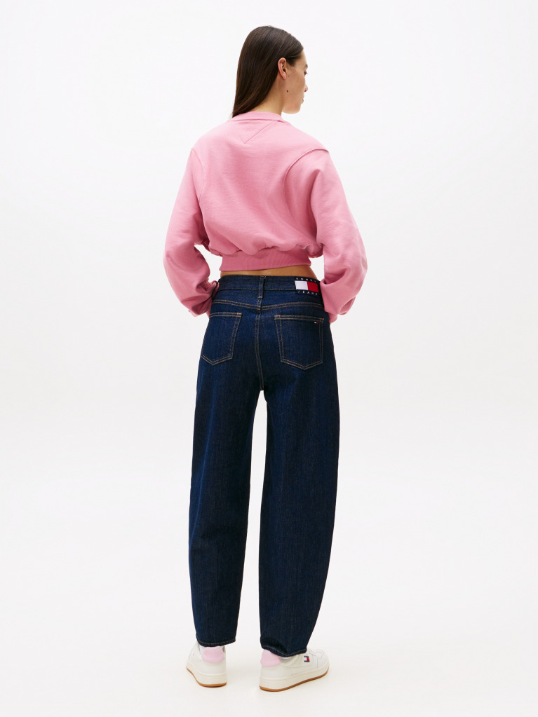 Pink Crop Flag Sweatshirt  Women
