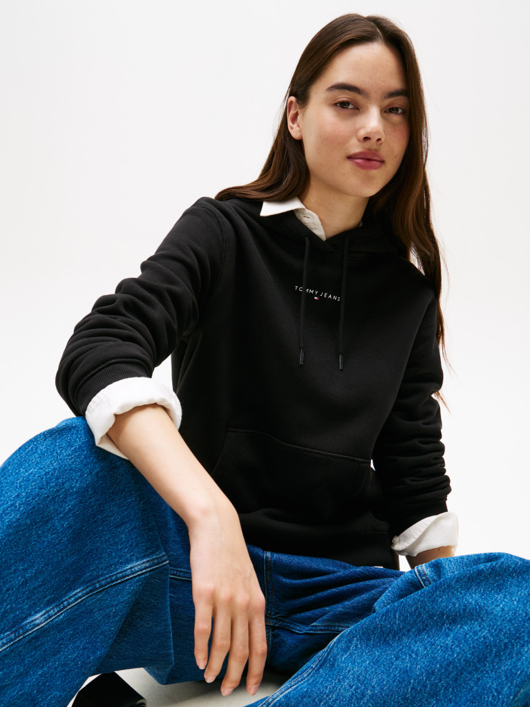 Μαύρο Fleece Hoody Με Λογότυπο  Γυναίκες