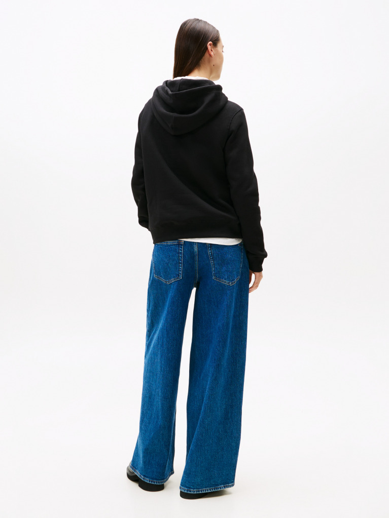 Μαύρο Fleece Hoody Με Λογότυπο  Γυναίκες