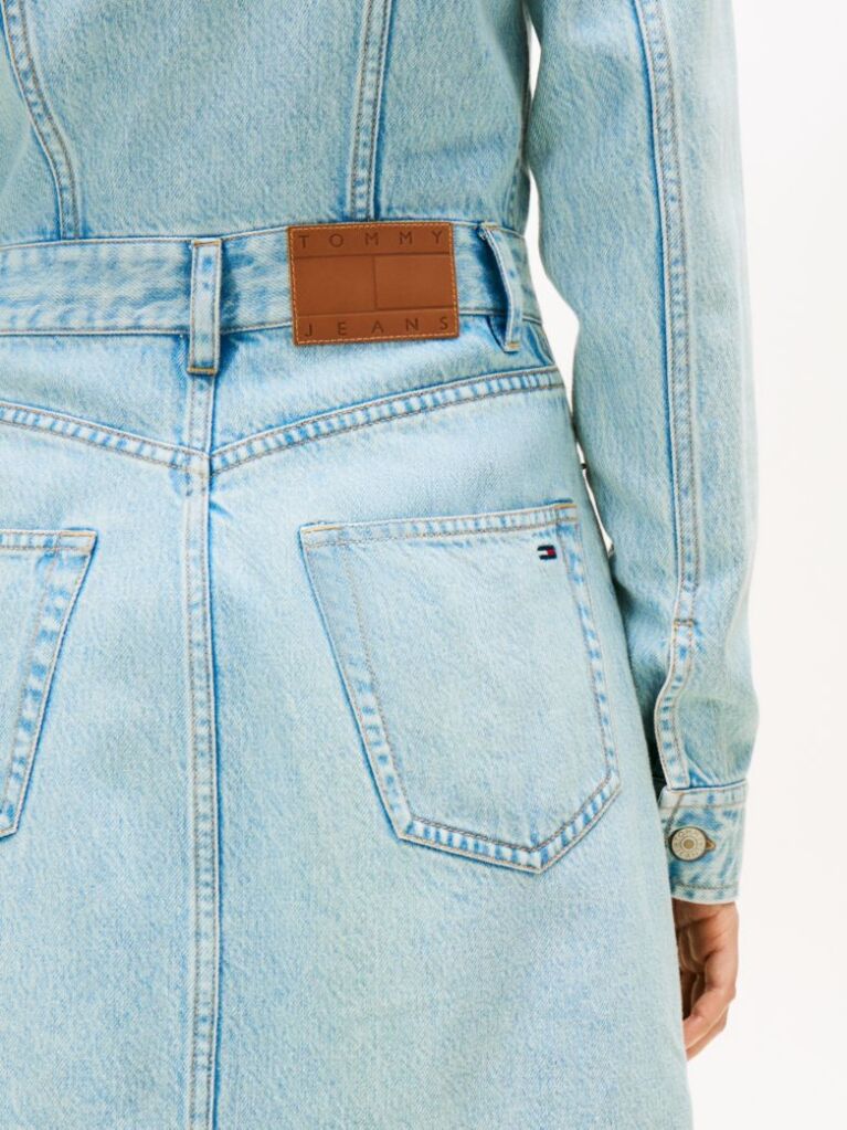 Denim Faded Denim Trucker Mini Dress  Women