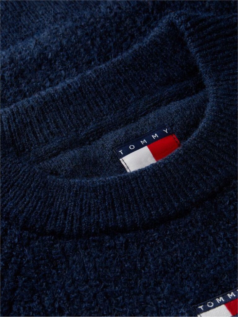 Blue Tommy Badge Crop Jumper With Alpaca  Women