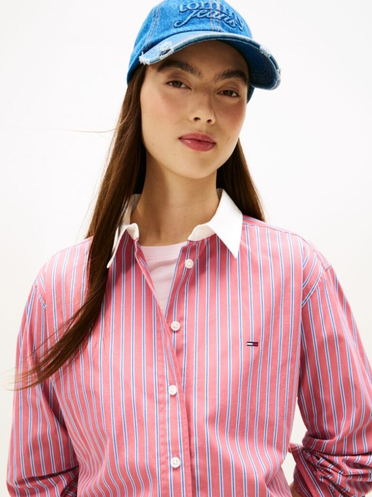 Multi Relaxed Fit Cropped Poplin Shirt  Women