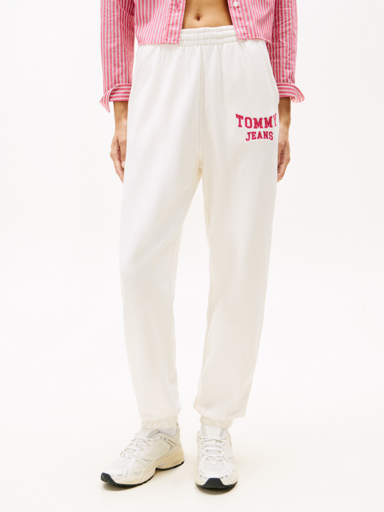 White Varsity Logo Terry Joggers  Women