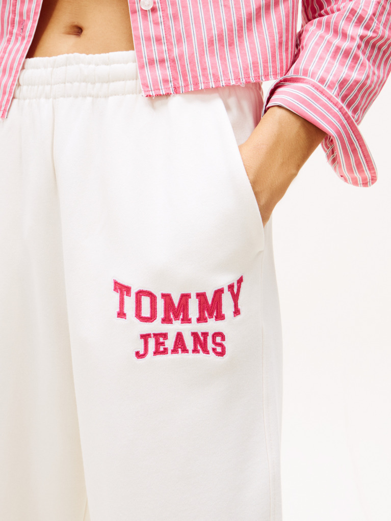 White Varsity Logo Terry Joggers  Women