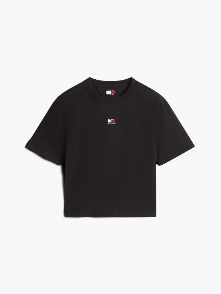 Black Boxy Badge Tee  Women