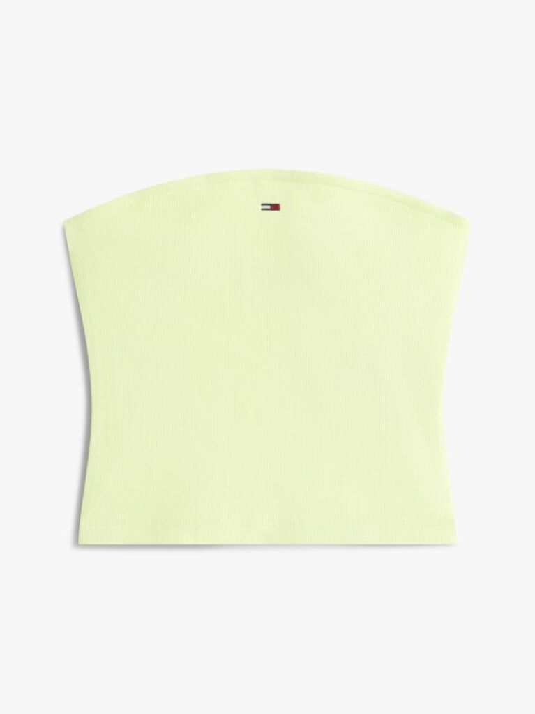 Green Ribbed Slim Bandeau Top  Women