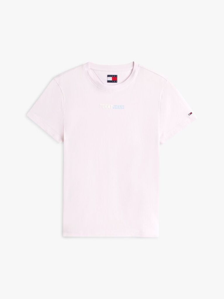 Ροζ T-Shirt Με Λογότυπο Και Κλασική Λαιμόκοψη  Γυναίκες