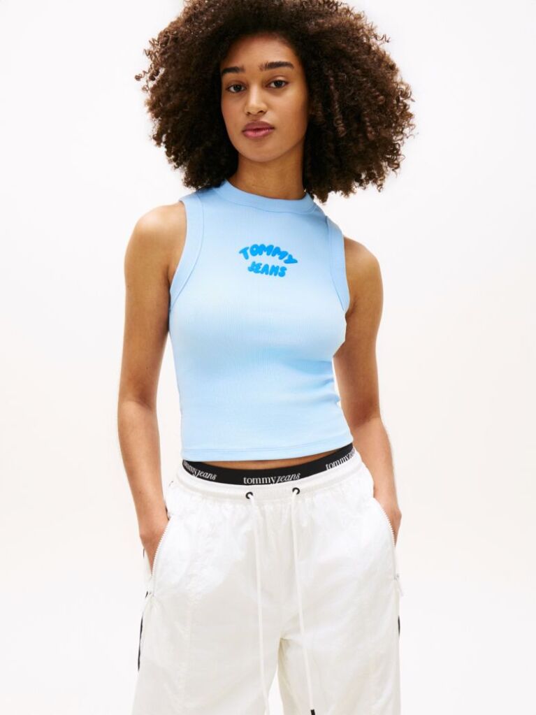 Blue Bubble Logo Slim Tank Top  Women