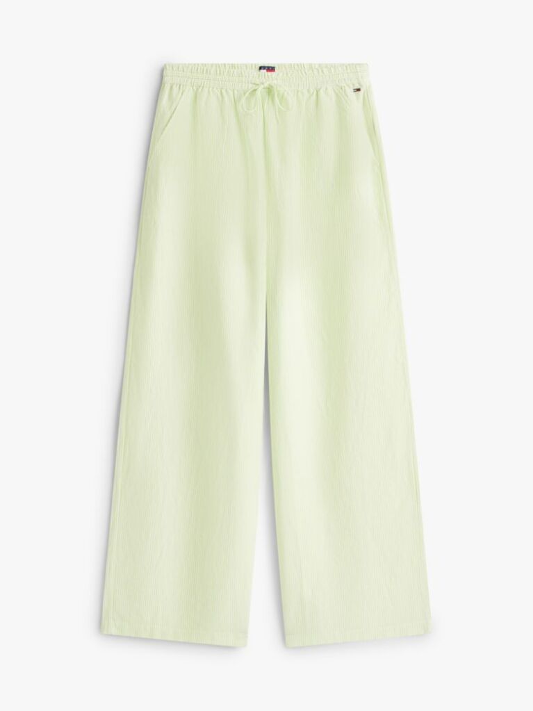 Green Loose Linen Blend Drawstring Trousers  Women