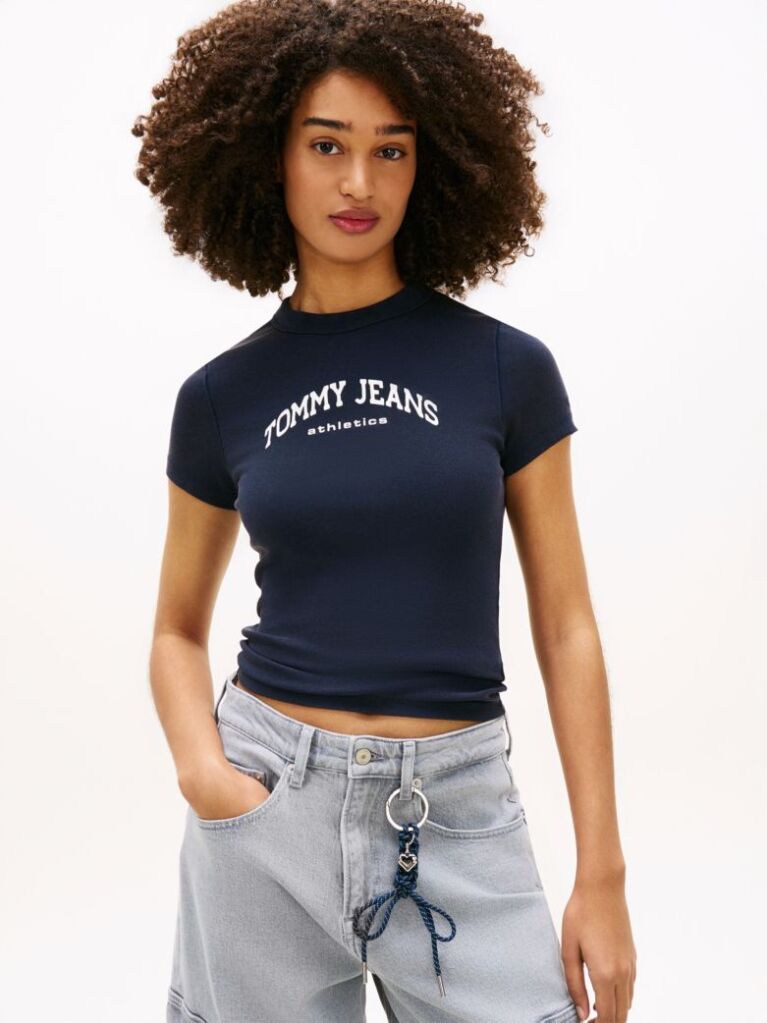 Blue Logo Slim Crew Neck T-Shirt  Women