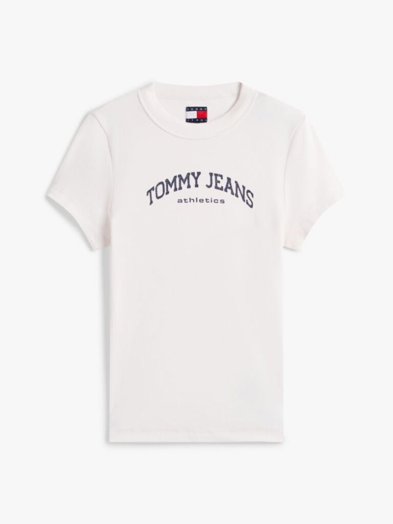 Beige Logo Slim Crew Neck T-Shirt  Women