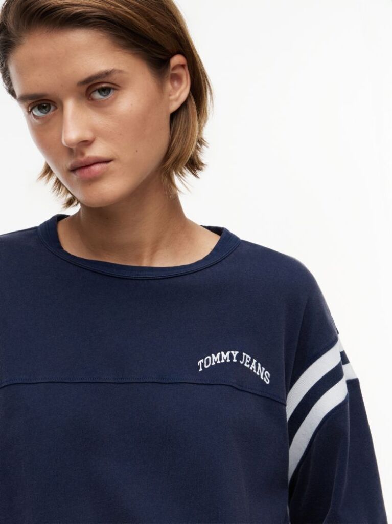 Blue Logo Oversized Crew Neck T-Shirt  Women