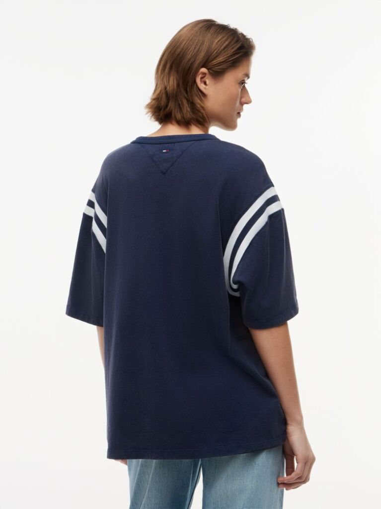 Blue Logo Oversized Crew Neck T-Shirt  Women