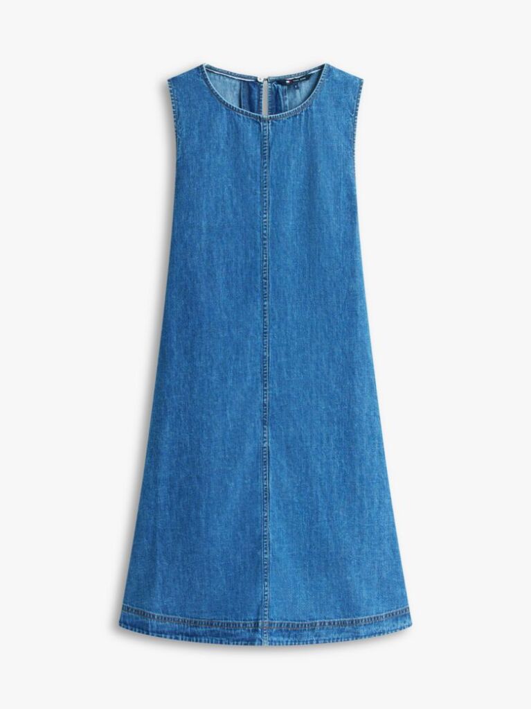 Denim Chambray Sleeveless Mini A-Line Dress  Women