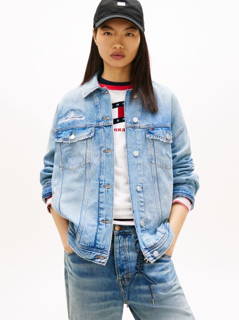 Denim Oversized Denim Τζάκετ Με Σκισίματα  Γυναίκες