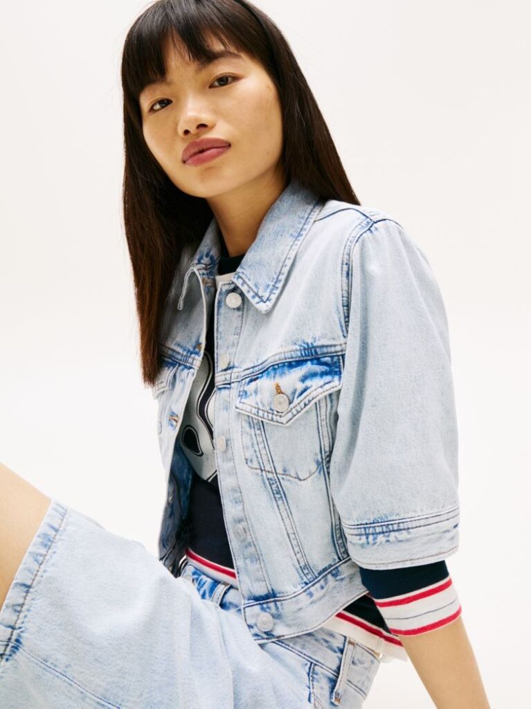 Denim Cropped Denim Τζάκετ  Γυναίκες