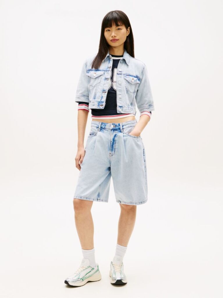 Denim Cropped Denim Τζάκετ  Γυναίκες