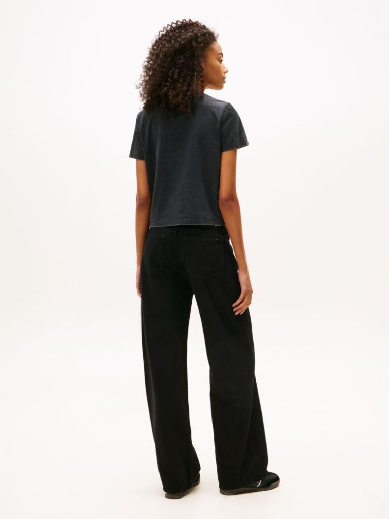 Black Regular Tonal Logo Crew Neck T-Shirt  Women