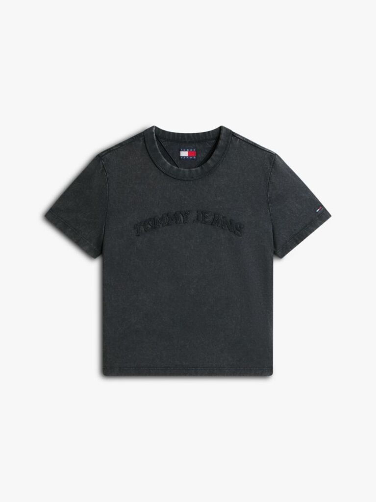 Black Regular Tonal Logo Crew Neck T-Shirt  Women