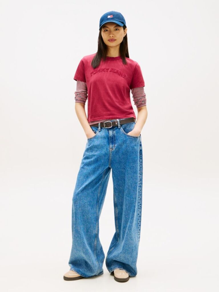 Pink Regular Tonal Logo Crew Neck T-Shirt  Women