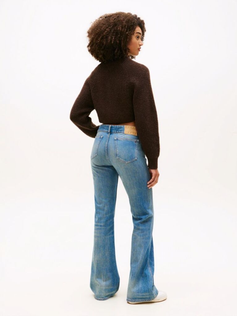 Denim Whiskered Low Rise Bootcut Jeans  Women
