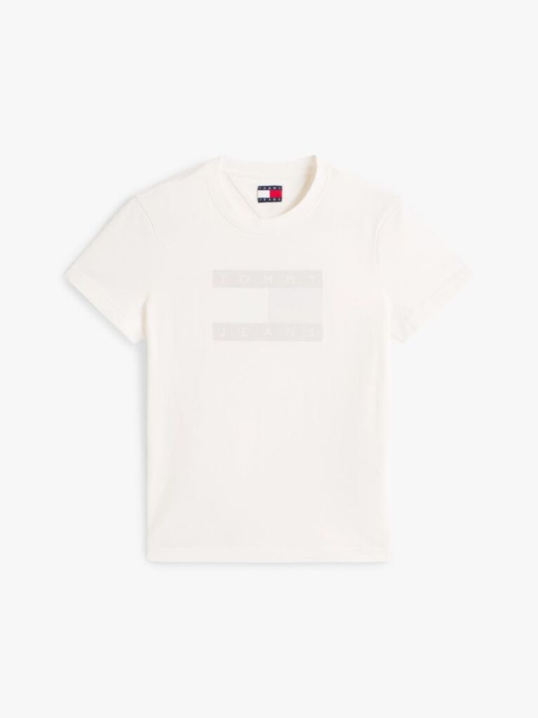 White Tonal Tommy Flag T-Shirt  Women