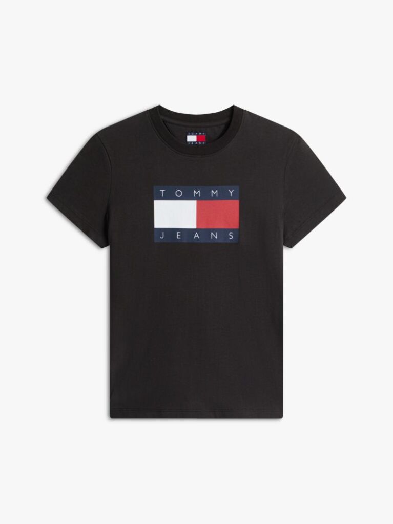 Black Tonal Tommy Flag T-Shirt  Women