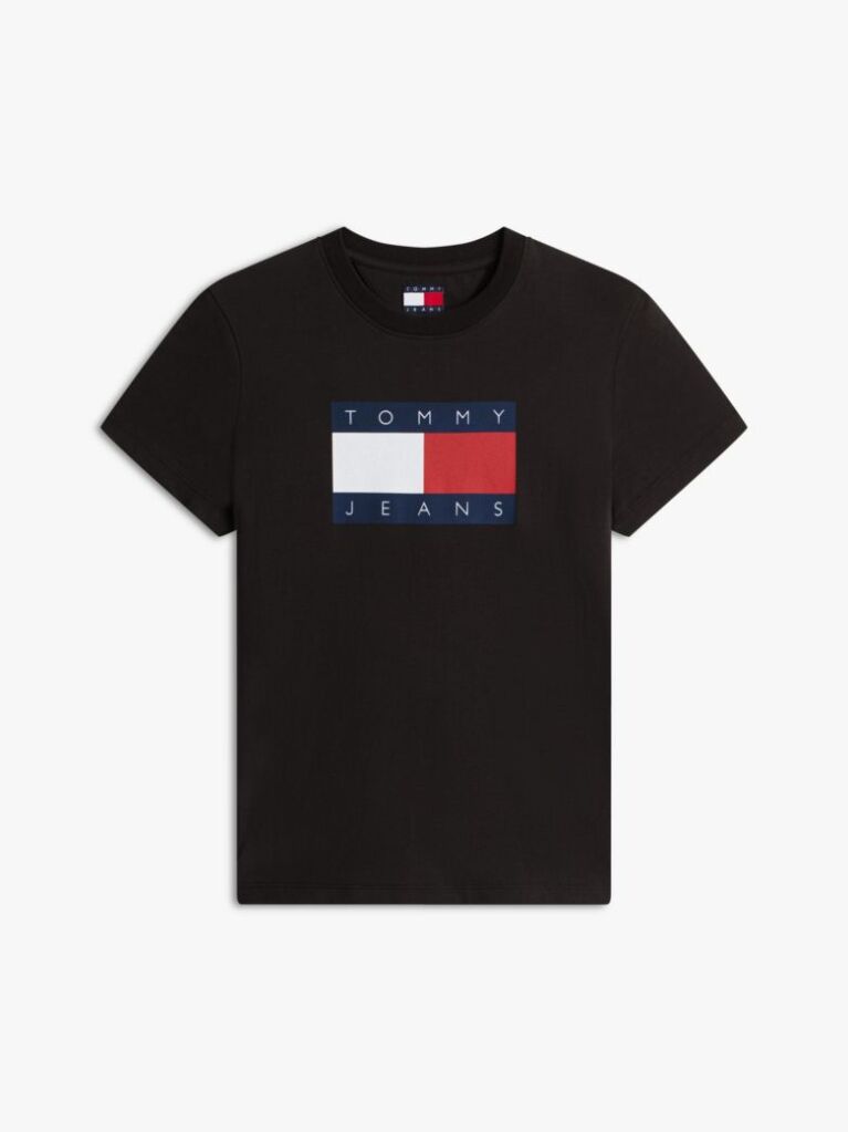 Black Tonal Tommy Flag T-Shirt  Women