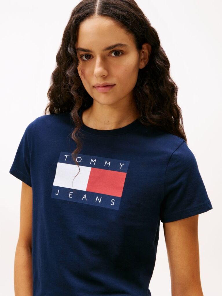 Μπλε T-Shirt Με Tonal Σημαιάκι  Γυναίκες