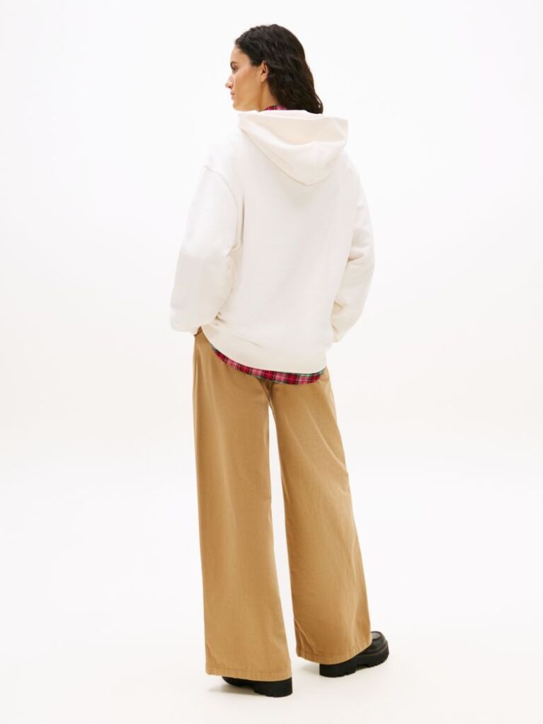 White 1985 Flock Logo Oversized Hoody  Women
