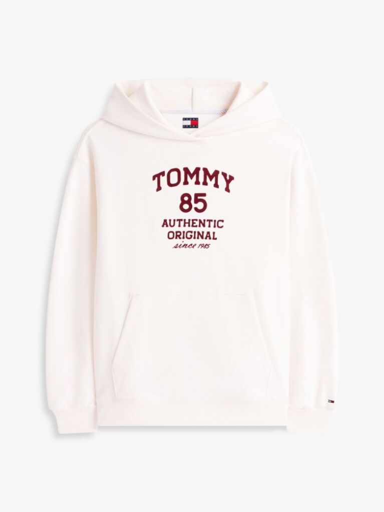 White 1985 Flock Logo Oversized Hoody  Women