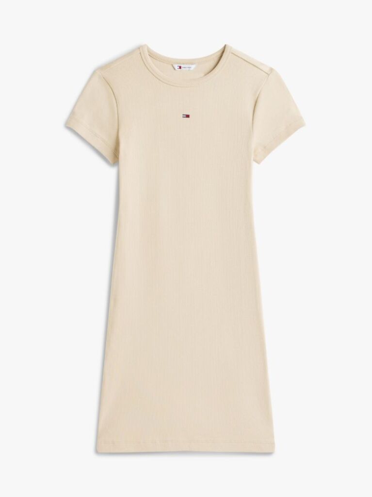Beige Flag Slim Ribbed Mini Bodycon Dress  Women
