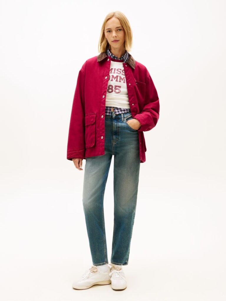 Denim Extra Ψηλόμεσο Mom Τζιν Με Tapered Γραμμή  Γυναίκες