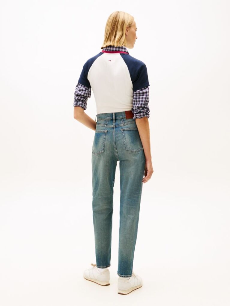 Denim Extra Ψηλόμεσο Mom Τζιν Με Tapered Γραμμή  Γυναίκες