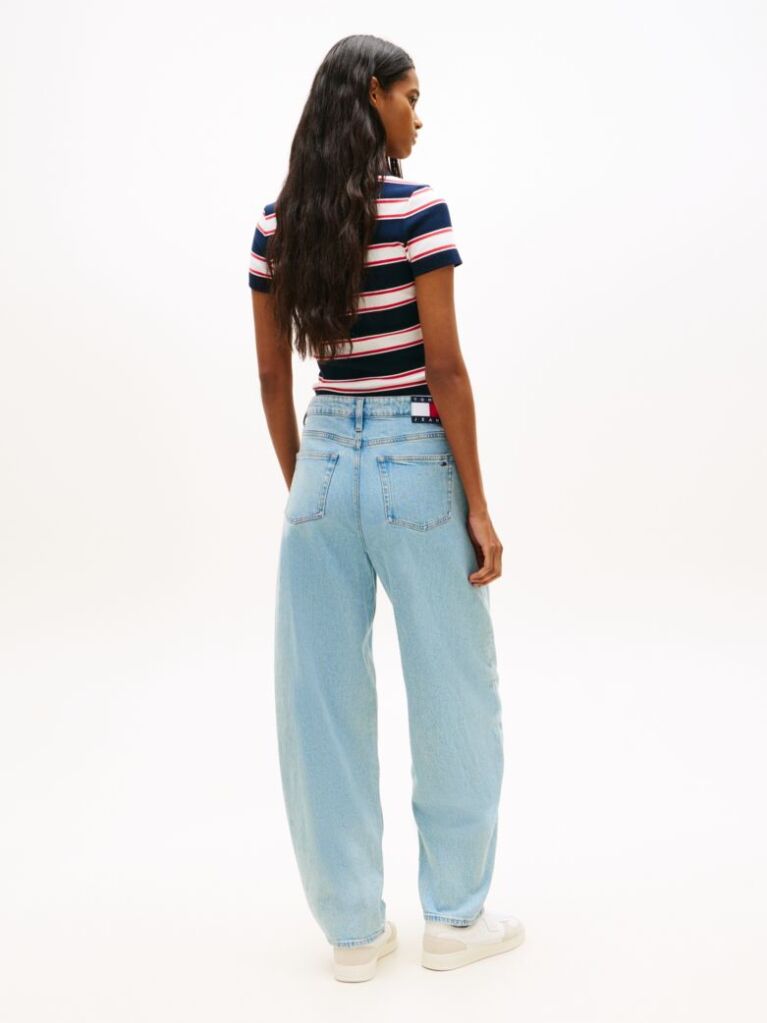 Denim Faded Balloon Tapered Leg Jeans  Women