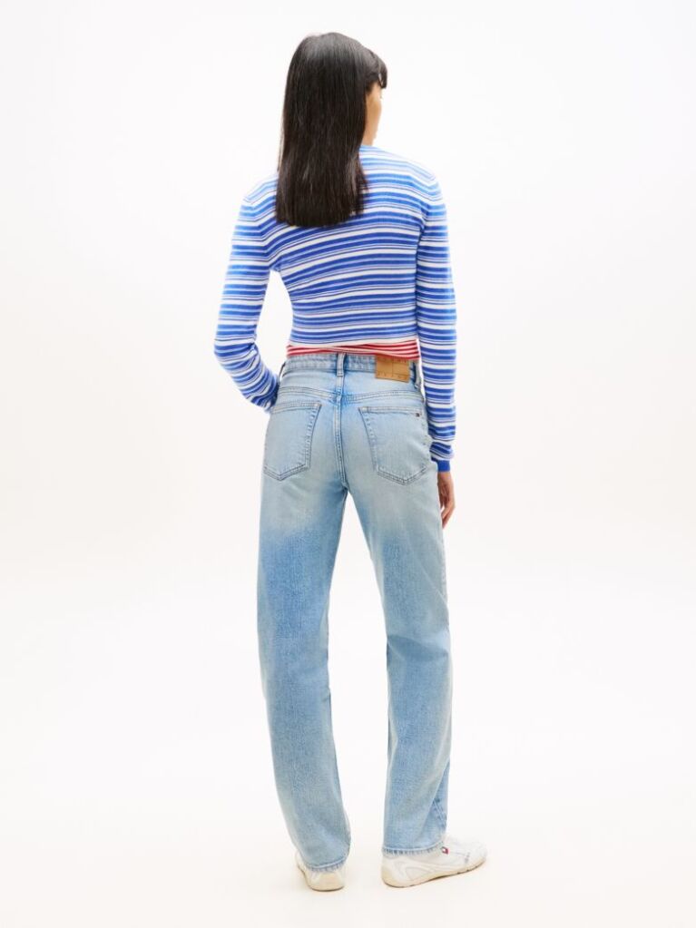 Denim Mid Rise Slim Straight Leg Jeans  Women