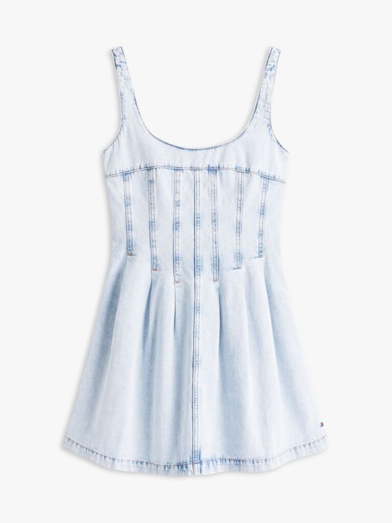 Denim Αμάνικο Denim Φόρεμα Με Πιέτες  Γυναίκες