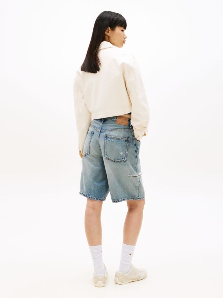 Denim Denim Τζάκετ Με Φερμουάρ Και Cropped Γραμμή  Γυναίκες