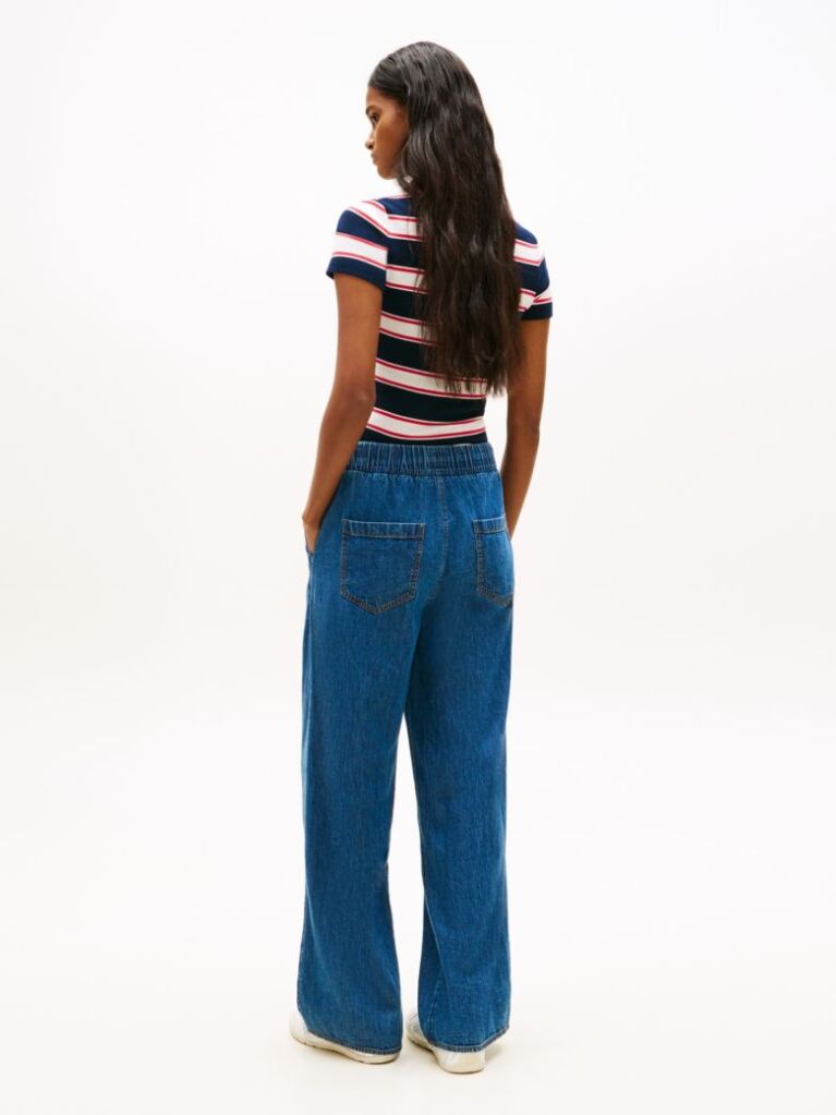 Denim Loose Παντελόνι Με Λάστιχο Και Denim Φινίρισμα  Γυναίκες