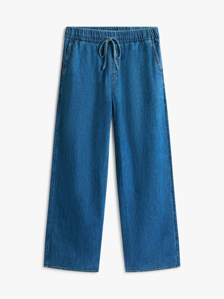 Denim Loose Παντελόνι Με Λάστιχο Και Denim Φινίρισμα  Γυναίκες