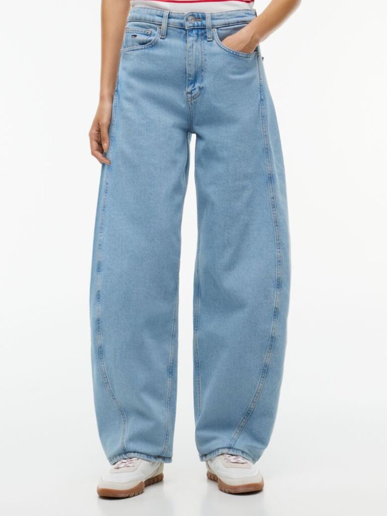 Denim Twisted Seam Mid Rise Barrel Jeans  Women