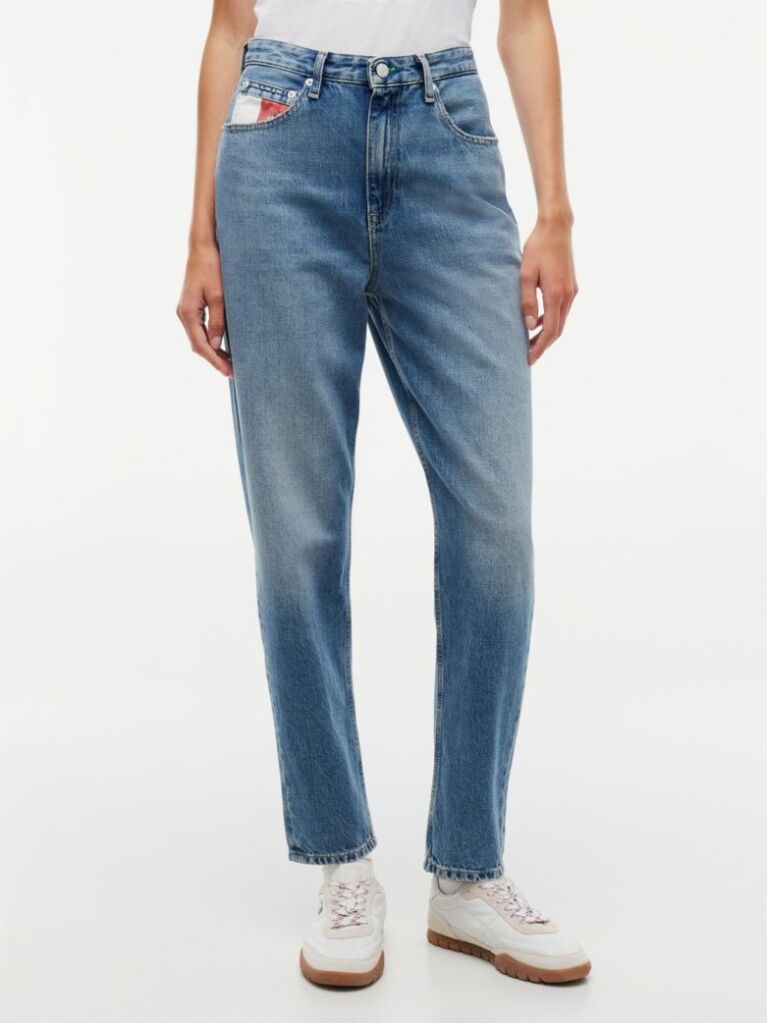 Denim High Rise Tapered Leg Mom Jeans  Women