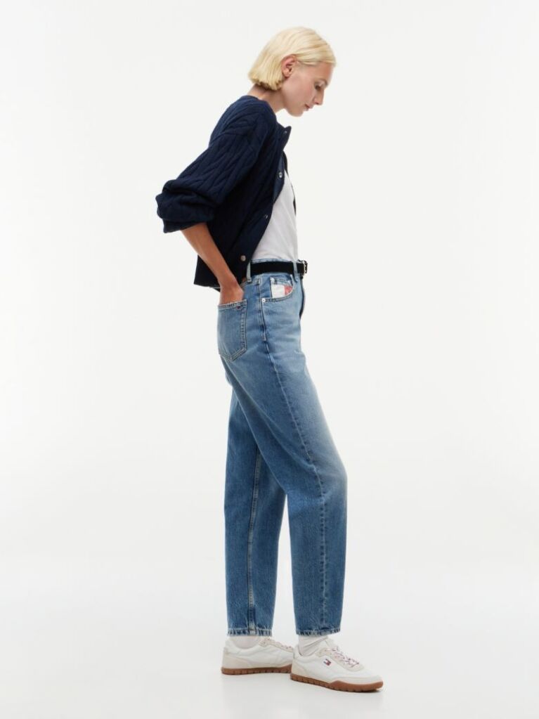 Denim High Rise Tapered Leg Mom Jeans  Women